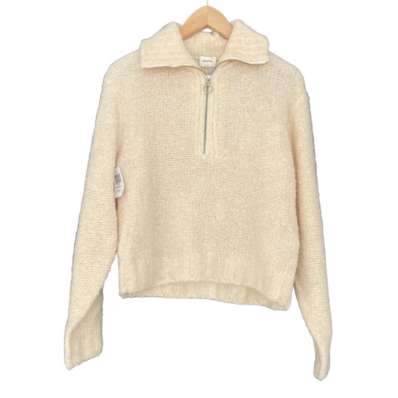 ❌sold ❌Aritzia Wilfred Free Gwyneth Sweater Cropped qtr-zip knit merino sweater - Picture 3 of 11